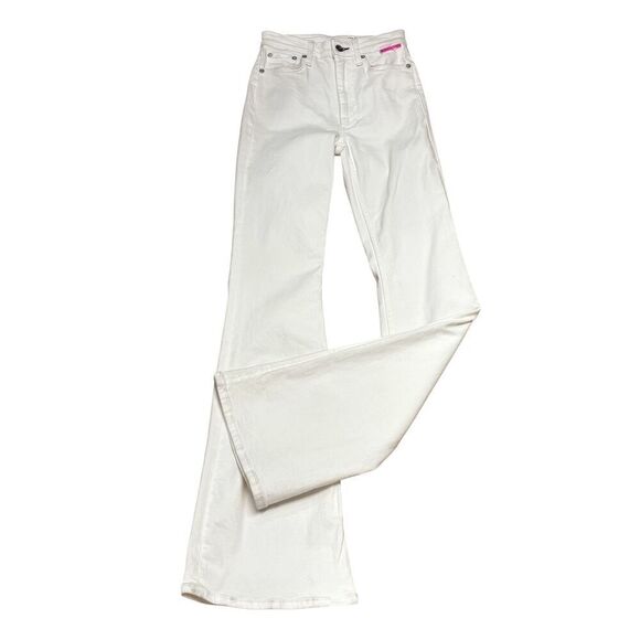 RAG & BONE Casey high-rise kick-flare jeans in White NWT Size 24 - Picture 4 of 10